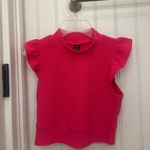 SHEIN Pink Ruffle Sleeve Blouse